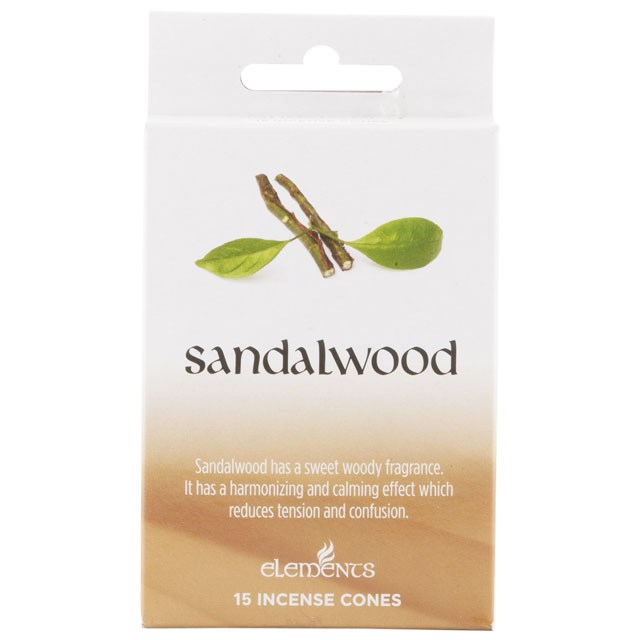 Elements Sandalwood Incense Cones (12 Pack)
