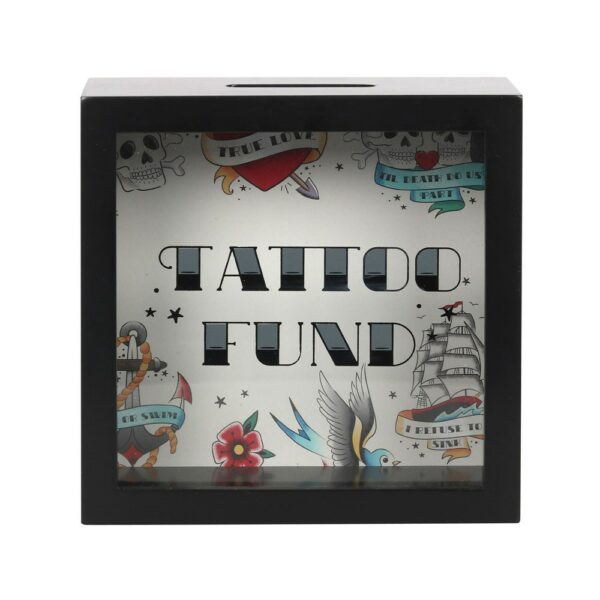 Front Image of Retro Tattoo Fund Money Box